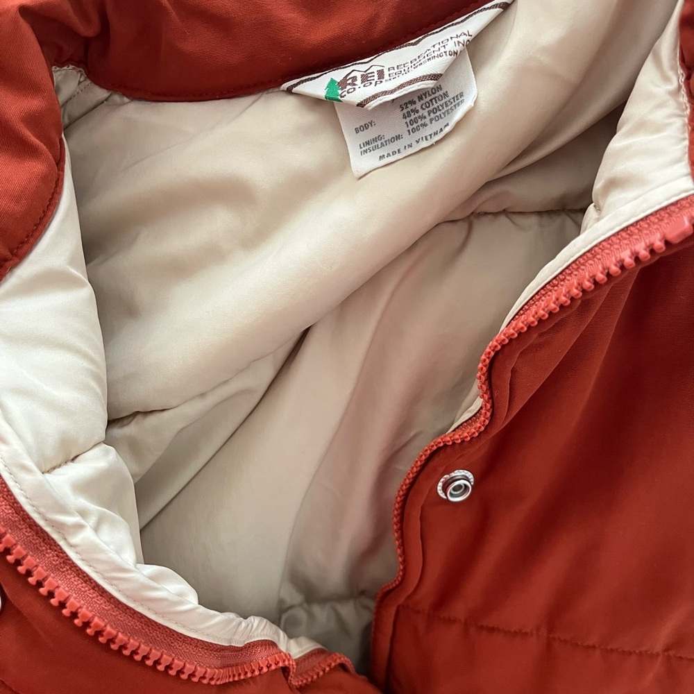 REI Burnt Orange Puffer Jacket - Picture 3 of 4